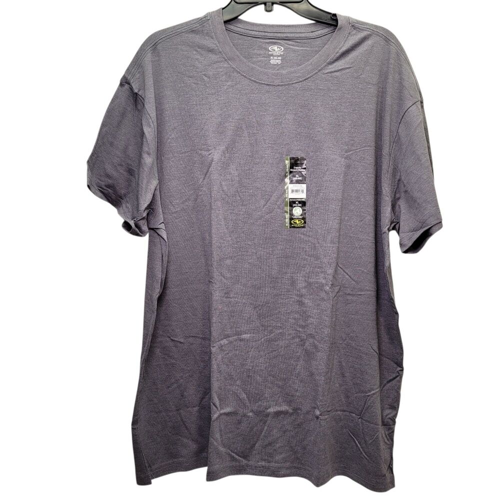 Athletic Works Men's Short Sleeve Gray Heather Tri-Blend Tee X-Large (46-48)